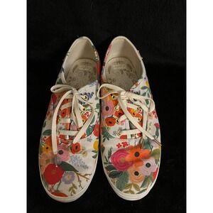 Keds x Rifle Paper Co. Floral Multicolor Canvas Shoes Sneakers Size 6 Lace Up